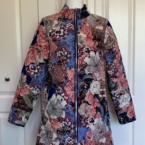 Chico's Floral Quilted Jacket, 8-10 Reversible NWT
